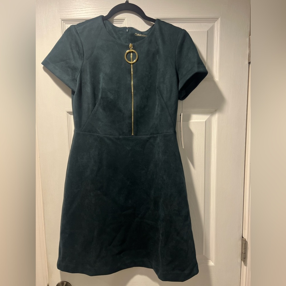 Calvin Klein short sleeve Emerald Green Dress